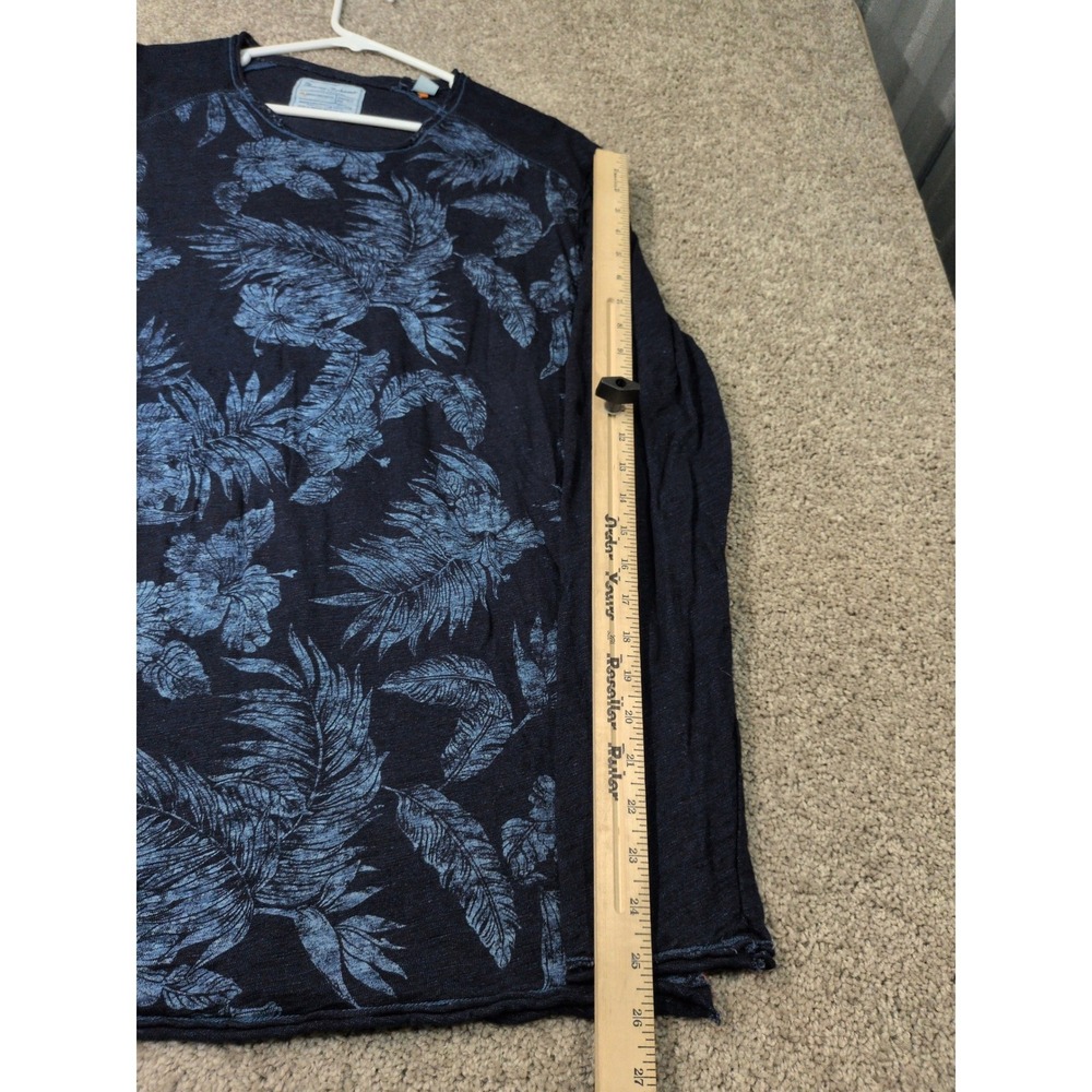 Tommy Bahama Jeans Mens Large Blue Tropical Floral Long Sleeve Cotton Shirt L‎ - Picture 6 of 8